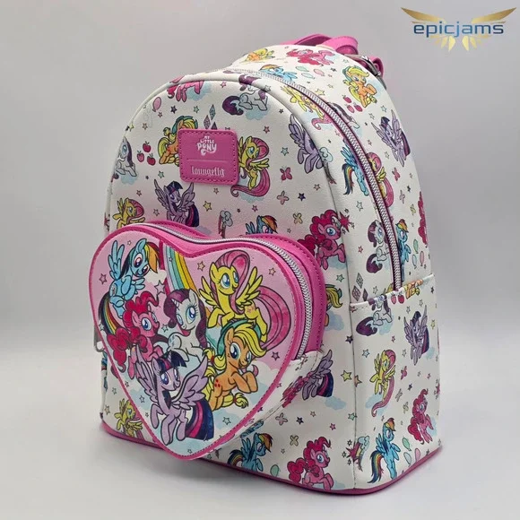 Loungefly My Little Pony Mane Six Heart Mini Backpack New - Picture 3 of 5